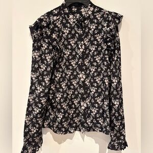 All Saints Black Floral Shirt